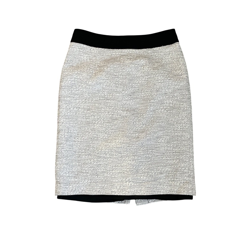 Banana Republic‎ White Tweed Pencil Skirt Size 0 Professional Office Chic Preppy